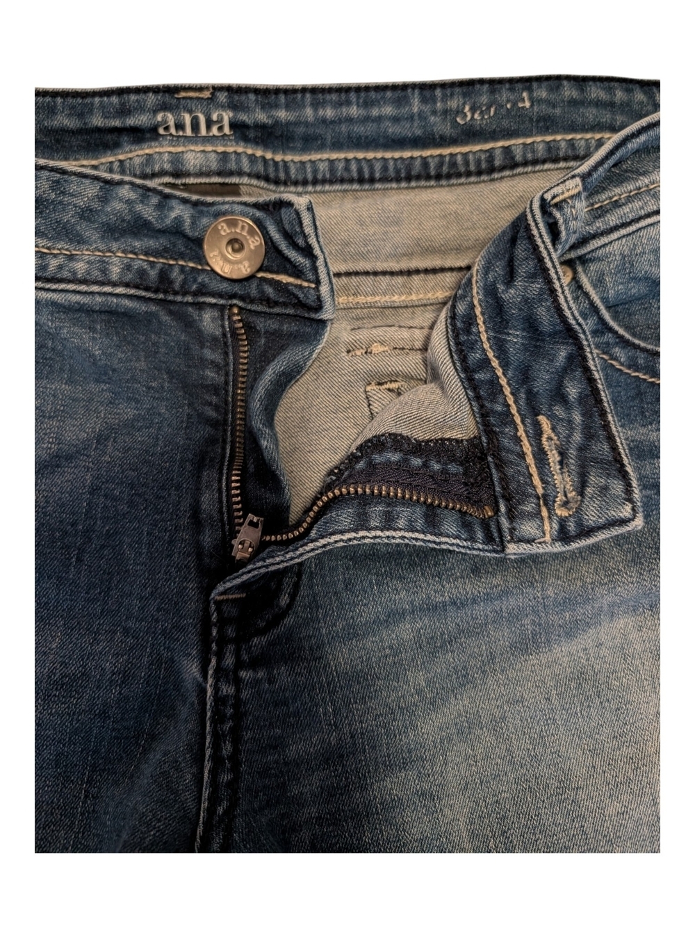 a.n.a Women's Denim Jean Shorts - Dark Blue Faded Wash - Picture 3 of 4